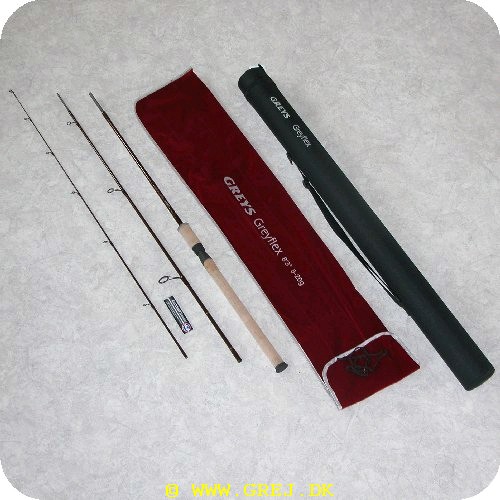 5707549205013 - Greys Greyflex<BR>8.3 fod<BR>Kastevægt: 5-20 gram<BR>3 delt<BR>Uden pose<BR>Stang vægt: ca. 152 gram<BR>Greys fiskestænger er af meget høj kvalitet. Der medføger transportrør.