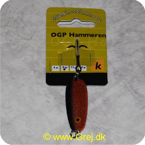 5707549233467 - MagicMinnow OGP Hammeren 9 gram - Kobber/sort - 40mm - MM161026