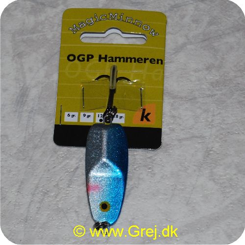 5707549233528 - MagicMinnow OGP Hammeren 12 gram - Blå/sølv - 45mm - MM16202