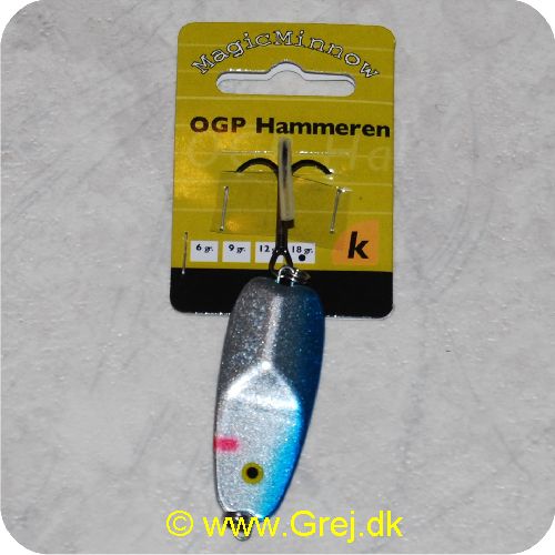 5707549233603 - MagicMinnow OGP Hammeren 18 gram - Blå/sølv - 50mm - MM16302