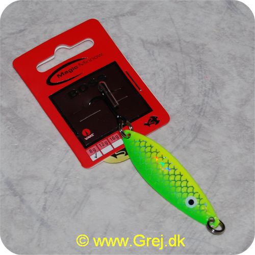 5707549252284 - Magic Minnow Boss blink 8 g - 6 cm - Grøn/gul