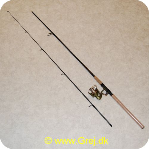 5707549253557 - AngelFish Spin Combo 9 fod MH - Kastevægt: 10-40g - Korkhåndtag - Booster S3 3000FD hjul - Linekap.: 0,25mm/150m - Grafit krop - Aluminiums spole - Transportlængde: 142 cm