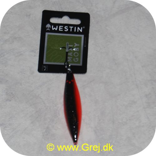 5707549257654 - Westin Maxi Goby 18 gram/7 cm - Synkende - Sunrise - Rød/sort - ABS plastic - Dobbelte springringe - Ultra sonic raslekugler - #5 VMC 9649BN trekrog 
        