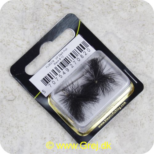 5707549270820 - Unique Flies - 2 stk. pakke - Dark Puh Black Daiichi 1180 #12 (FL00218)