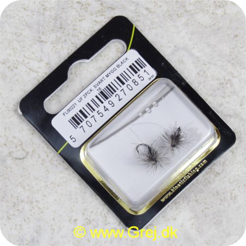 5707549270851 - Unique Flies - 2 stk. pakke - Svart Mygg Black Daiichi 1180 #16 (FL00221)