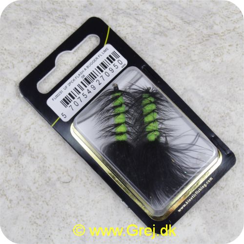 5707549270950 - Unique Flies - 2 stk. pakke - Flash a Bugger Fluo Lime 2220 #8 (FL00231)