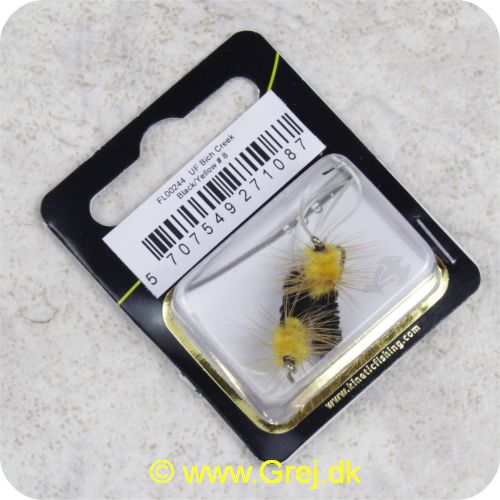 5707549271087 - Unique Flies - 2 stk. pakke - Bich Creek Black/Yellow Daiichi 1710 #8 (FL00244)
