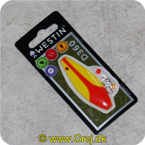 5707549272237 - Magic Minnow D360 grader - UV hottie - 10 gram - Dragon Fruit - Materiale: Zink - Rød/gul - 5.5 cm lang - Den har en irregulær aktion i vandet. som tiltrækker fiskene - lyser i vandet