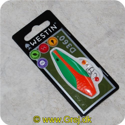 5707549272244 - Magic Minnow D360 grader - UV hottie - 10 gram - Orange Lawn - Materiale: Zink - Grøn/orange - 5.5 cm lang - Den har en irregulær aktion i vandet. som tiltrækker fiskene - lyser i vandet