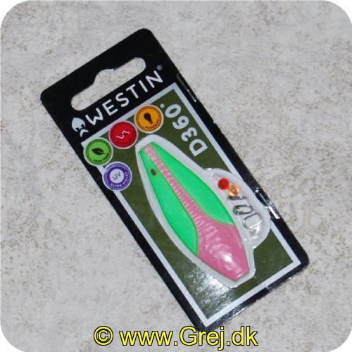 5707549272275 - Magic Minnow D360 grader - UV hottie - 10 gram - Pink Lawn - Materiale: Zink - Lysgrøn/pink - 5.5 cm lang - Den har en irregulær aktion i vandet. som tiltrækker fiskene - lyser i vandet