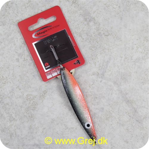 5707549272404 - Magic Minnow Fax blink 18 gram - 75mm - Bleeding Glow - Sort/hvid/orange