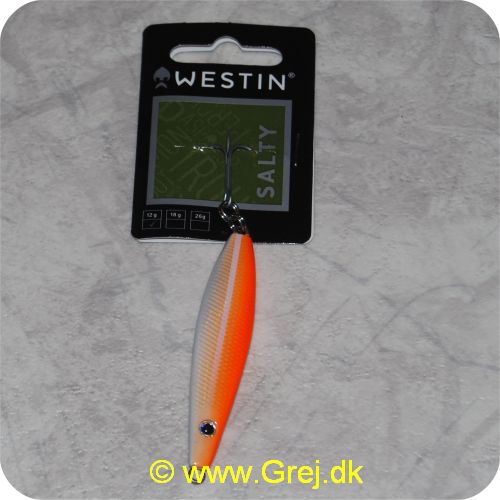 5707549311639 - Westin Magic Minnow Salty wobler - 12 gram - synkende - Hottie - Orange/hvid