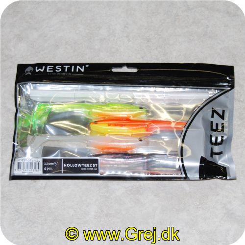 5707549413289 - Westin HollowTeez St (Paddle Tail) 12cm - 4 stk - Dark Water Mix - Stor flexibilitet - Meget aktiv svømmehale - Med lomme til en lokkestofdepot - En genial Gummifisk til alle slags rovfisk - Endeligt et avn hvor man kan kombinere forskellige slags fiskeri se filmen