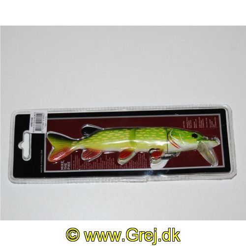 5707549416952 - Westin Mike The Pike - 20 cm - 70 gram - Slow Sinking Pike - Mike the Pike er en meget gennemtænkt wobler / gummifisk til geddefiskeri. Hovedet er lavet i hård plast. Alt bagved hovedet er lavet i gummi for at give den bedste naturlige bevægelse i vandet. Gummifiskdelen er udskiftelig. hvis du ønsker at prøve at fiske med en anden farve eller hvis en stor gedde bider halen over.

Mike The Pike har en stærk japansk trekrog i str. 2 ved kroppen og mulighed for at montere en stingertråd på øjet ved hovedet. Skeen får den til at køre i en dybde mellem 1-3 meter. Når du holder pause ved indspinning. flyder wobleren langsomt op mod overfladen. 