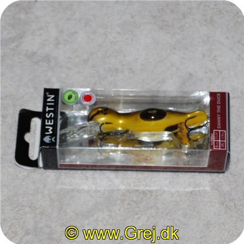 5707549422540 - Westin Danny The Duck - Brown Duckling - 80mm - 10gr.<BR>
<LI>Japansk Carbon Steel kroge </LI>
<LI>Intermediate 1.5-2 meter.</LI>
Svømmefødder kan udskiftes og leveres med et sæt reserve fødder.<BR><BR>Denne Wobbler adskiller sig fuldstændig fra andre. Den kan dykke og bevæge sig som en rigtig and. der dykker efter føde mens fødderne bevæger sig som på en rigtig fugl. Når du laver et spinnestop stiger anden til overfladen igen hvor man nemt kan give små ryk som er vist på filmen. Noget af det mest naturlige gang jeg har set i den størrelse af wobbler. 