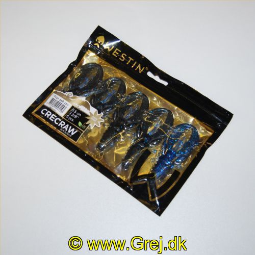 5707549457153 - Westin Crecraw - 8,5cm - 5 stk - Black/Blue - Anise Scent (Lakrids) - Meget aktiv svømmehale - En genial Gummiagn til kystfiskeri