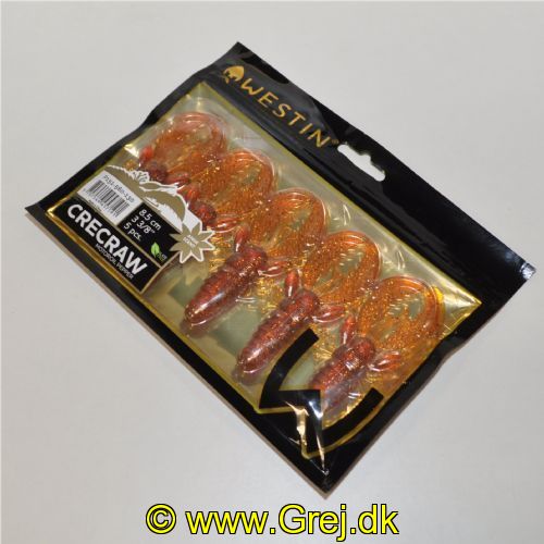 5707549457191 - Westin Crecraw - 8,5cm - 5 stk - Motoroil Pepper - Anise Scent (Lakrids) - Meget aktiv svømmehale - En genial Gummiagn til kystfiskeri