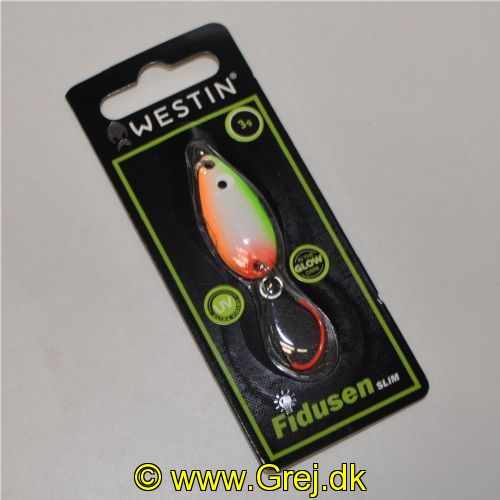 5707549518502 - Fidusen Slim - 3 gram - Forside: Hvid/Grøn/Rød/Orange - Bagside: Sort/Orange - Farvenavn: Orange/Chartreuse Glow (Ultimate)