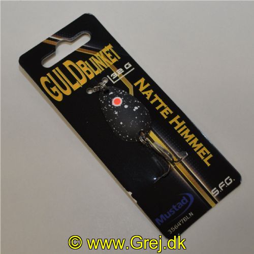 5740028800811 - GuldBlinket - 3,2 gram - Forside: Sort m/pletter -Bagside: Orange m/plet- Farvenavn: Natte Himmel