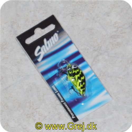 5901812052056 - Salmo Tiny 3S - Gul Tiger - 3cm/5g - synkende - arbejdsdybde: 30-50 cm - Lille men væver med 2 trekroge - Gul/sort