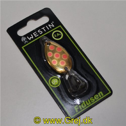 632016206543 - Fidusen - 2,8 gram - Forside: Guld m/røde prikker - Bagside: Guld/Rød - Farvenavn: Gold/Red Dots (Metallic)