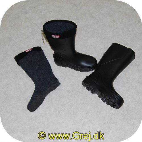 6416173022642 - Rapala Sportsmans Super Light Støvler str. 44 - Sort - Lang Model - Fremstillet i EVA materiale. der gør dem meget lette og varme - beskytter mod lave temperaturer ned til -30 grader - Indersokken kan vaskes ved 40 grader
