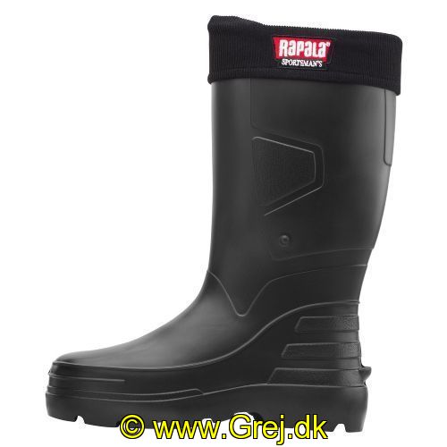 6416173022697 - Rapala Sportsmans Super Light Støvler str. 42 - Sort - Kort Model - Fremstillet i EVA materiale. der gør dem meget lette og varme - beskytter mod lave temperaturer ned til -30 grader - Indersokken kan vaskes ved 40 grader
