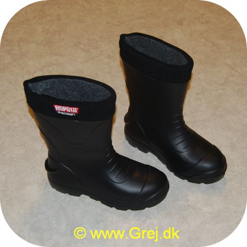 6416173022741 - Rapala Sportsmans Super Light Støvler str. 47 - Sort - Kort Model - Fremstillet i EVA materiale. der gør dem meget lette og varme - beskytter mod lave temperaturer ned til -30 grader - Indersokken kan vaskes ved 40 grader