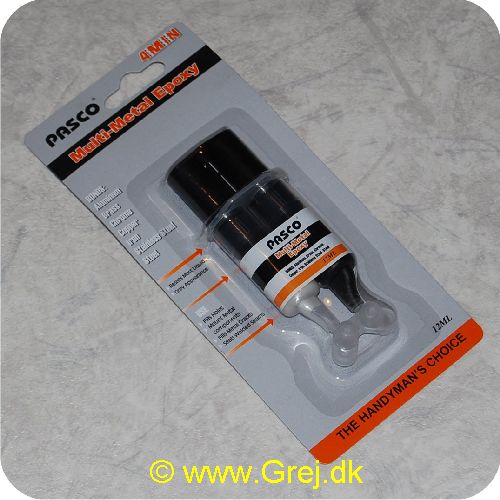 6924470304137 - Pasco 2 komponent Multi Metal Epoxy lim til aluminium messing. krom. jern. kobber. rustfri stål