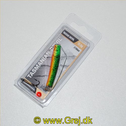 702635270475 - Tasmanian Devil - Type: 47 - Grøn/Gul/Orange med fisk - Fire Tiger - 13,5g
