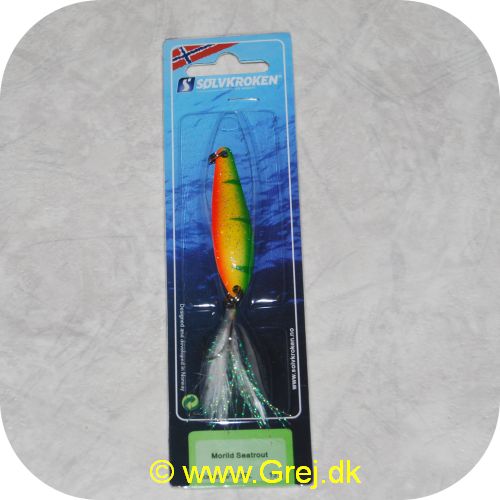 7056960202476 - Morild Seatrout blink 13 gram - 6 cm - med fjerdusk - Farve: G/Y/O/FL
Sølvkroken Morild Seatrout er et levende havørredblink der fungere godt både i åen og på kysten.
Blinket findes i en række spændende farvekombinationer. som fisker godt under mange forskellige forhold.
Sølvkroken Morild har fjerklædt trekrog med glimmer. der lyser op i vandet og tiltrækker sig ørredernes opmærksomhed.

