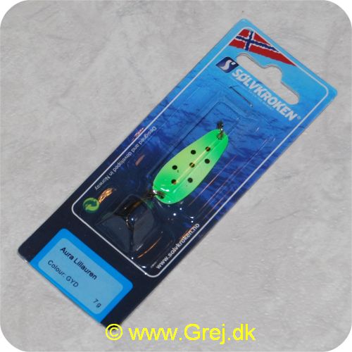 7056961102225 - Blink Aura Lillauren - 7 gram - Grøn med sorte pletter - Populært til ørredfiskeri