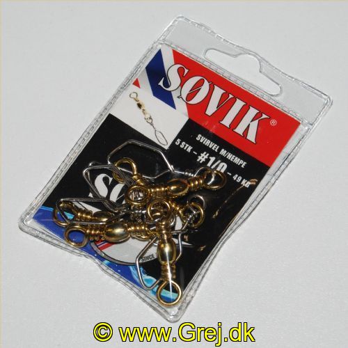 7070795003336 - Søvik Swivel m/hægte - 5 stk. - Str. 1/0 - Holder til 49 kg.