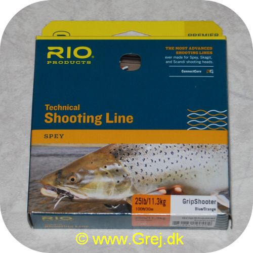 730884190404 - Rio Technical Shooting Line 25lb - Handlings sektion: 16ft/0.94mm - Fuld længde: 30.5 meter - Blå/Orange - Front loop 