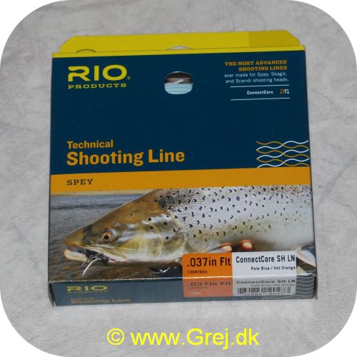 730884190473 - Rio Technical Shooting Line 20lb - Størrelse: 0.93mm/20lb - Fuld længde: 30.5 meter - Flydende - Pale Blue/Hot Orange - Loop i begge ender - Den bedst coatede shooting line på markedet