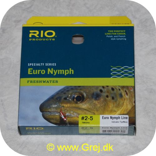 730884200301 - Rio Euro Nymph Line Klasse 2-5 - Flydende - Moss/Orange - Hovedlængde: 24.4m - Fuld længde: 24.4m