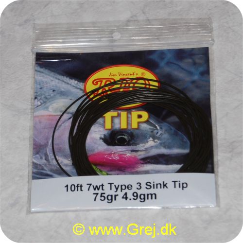 730884201827 - Rio Type 3 Sink Tip - Hovedlængde: 3m -line klasse: 7wt - Vægt: 4.9g - Synkerate: 7.62-10.16cm/s - Brun/gul loop - RP20182