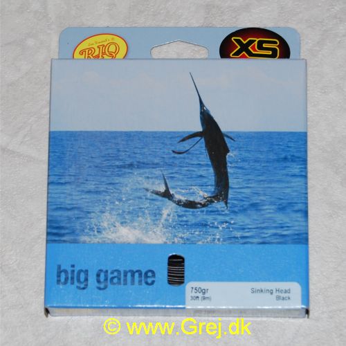 730884204279 - Rio Big Game Leviathan Shooting Head - 750grains - 9,1m - Sort - Sinking Head - Til fiskeri efter store fisk - Tager ikke skade af varmen i troperne