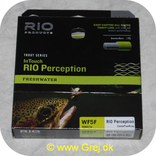 730884204590 - Rio Perception Trout Freshwater WF5F - Camo/Tan/Gray - 90ft/27.4m - Loops i begge ender - Meget let at kaste med