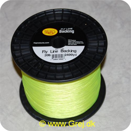 730884205023 - Rio Fly Line Backing - Dacron - 20 lbs - chartreuse - RP20502 - 0,60 kr pr meter - Vælg antal meter