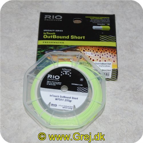 730884210591 - Rio In Touch Outbound Short WF5F/I - Gray/Ivory/Green - 200g - designet til at kaste store og tunge fluer langt - Ultra lav stretch performance