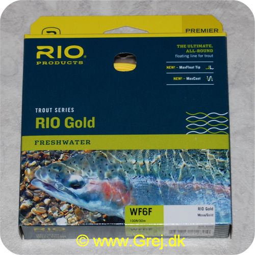 730884212304 - Rio Gold WF6 Floating - Hovedlængde: 14.6m - Hovedvægt: 17.2g - Moss/Gold - Rio Gold er den ultimative all-round flydende line for freskvandsfiskere