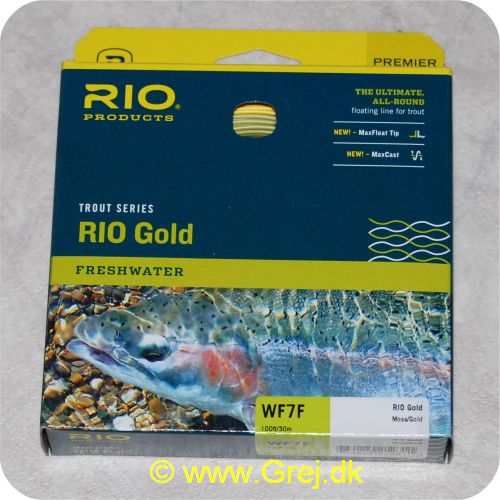 730884212311 - Rio Gold WF7 Floating - Hovedlængde: 14.9m - Hovedvægt: 20.2g - Moss/Gold - Rio Gold er den ultimative all-round flydende line for freskvandsfiskere