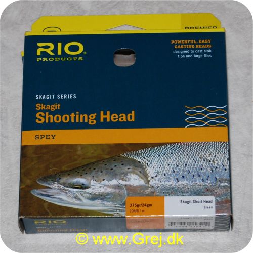 730884218429 - Rio Skagit Short head light floating - 6,1m - 24,3g - 375 grains - Grøn - Både til singel hands og switch rods - Til stænger kortere end 12 fod - RP 21842