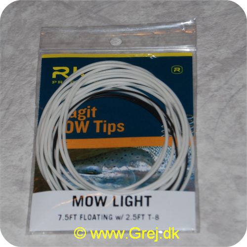 730884218863 - Skagit MOW  Tip light til liner 3,08g og lettere (475grains eller mindre) - 2,29m floating/0,76m T-8 - hvid/sort - Loops monteret i begge ender - RP21886