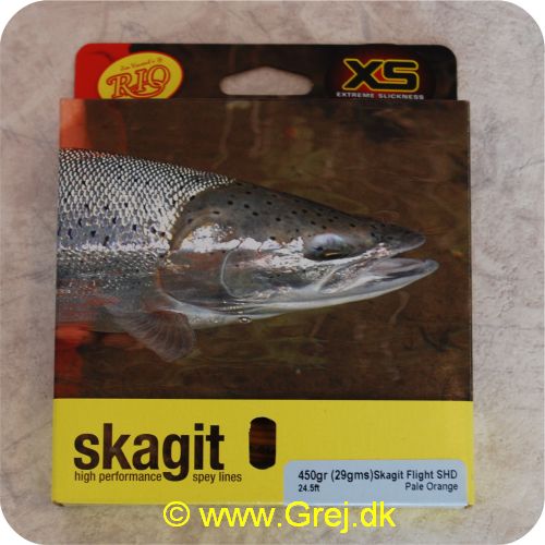 730884219716 - Skagit Flight Shooting Head Dobbelthånds Light Floating 7.47m - 29.2g - 450 grains - Pale orange - Loops i begge ender - RP21971