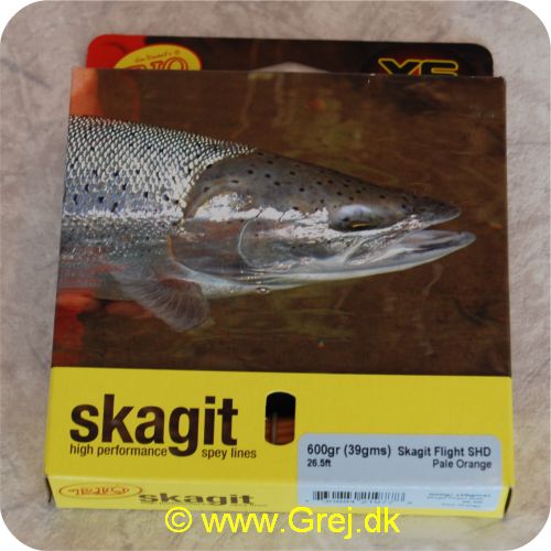 730884219778 - Skagit Flight Shooting Head Dobbelthånds Heavy Floating 8.08m - 38.8g - 600 grains - Pale orange - Loops i begge ender - RP21977