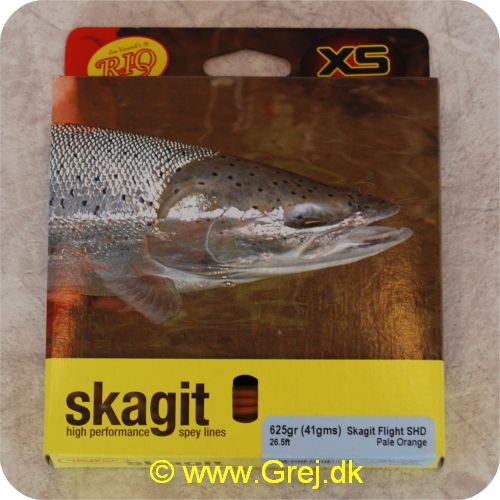 730884219785 - Skagit Flight Shooting Head Dobbelthånds Heavy Floating 8.23m - 40.5g - 625 grains - Pale orange - Loops i begge ender - RP21978