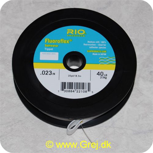 730884221085 - Rio Fluoroflex Saltwater tippet - 0,58mm - 20kg - 18,3m - 100% fluor carbon - Klar - Ideel til saltwater species - RP22108