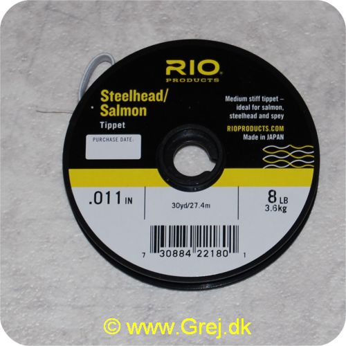 730884221801 - Rio Steelhead/salmon tippet - 0,27mm - 3,6kg - Længde: 27,4m - klar - RP22180